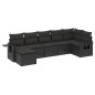 vidaXL Set Divani da Giardino con Cuscini 7pz Nero Polyrattan