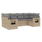 vidaXL Set Divano da Giardino 6 pz con Cuscini Beige in Polyrattan vidaXL Set Divano da Giardino 6 pz con Cuscini Beige in Polyrattan