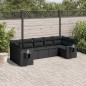 vidaXL Set Divani da Giardino con Cuscini 7pz Nero Polyrattan vidaXL Set Divani da Giardino con Cuscini 7pz Nero Polyrattan