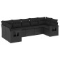 vidaXL Set Divani da Giardino con Cuscini 7pz Nero Polyrattan vidaXL Set Divani da Giardino con Cuscini 7pz Nero Polyrattan