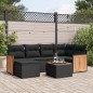 vidaXL Set Divani da Giardino con Cuscini 7pz Nero Polyrattan vidaXL Set Divani da Giardino con Cuscini 7pz Nero Polyrattan