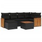 vidaXL Set Divani da Giardino con Cuscini 7pz Nero Polyrattan vidaXL Set Divani da Giardino con Cuscini 7pz Nero Polyrattan