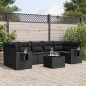 vidaXL Set Divani da Giardino con Cuscini 8 pz Nero in Polyrattan vidaXL Set Divani da Giardino con Cuscini 8 pz Nero in Polyrattan