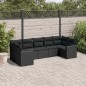vidaXL Set Divani da Giardino con Cuscini 7pz Nero Polyrattan vidaXL Set Divani da Giardino con Cuscini 7pz Nero Polyrattan
