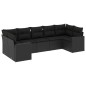 vidaXL Set Divani da Giardino con Cuscini 7pz Nero Polyrattan vidaXL Set Divani da Giardino con Cuscini 7pz Nero Polyrattan