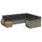 vidaXL Set Divano da Giardino 10 pz con Cuscini Grigio in Polyrattan vidaXL Set Divano da Giardino 10 pz con Cuscini Grigio in Polyrattan