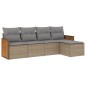 vidaXL Set Divano da Giardino 5 pz con Cuscini Beige in Polyrattan vidaXL Set Divano da Giardino 5 pz con Cuscini Beige in Polyrattan