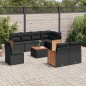 vidaXL Set Divani da Giardino 9 pz con Cuscini Nero in Polyrattan vidaXL Set Divani da Giardino 9 pz con Cuscini Nero in Polyrattan