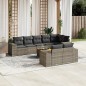 vidaXL Set Divano da Giardino 9 pz con Cuscini Grigio in Polyrattan vidaXL Set Divano da Giardino 9 pz con Cuscini Grigio in Polyrattan
