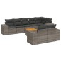 vidaXL Set Divano da Giardino 9 pz con Cuscini Grigio in Polyrattan vidaXL Set Divano da Giardino 9 pz con Cuscini Grigio in Polyrattan