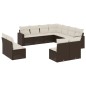 vidaXL Set Divani da Giardino 11 pz con Cuscini Polyrattan Marrone vidaXL Set Divani da Giardino 11 pz con Cuscini Polyrattan Marrone