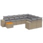 vidaXL Set Divani da Giardino 11 pz con Cuscini Beige in Polyrattan vidaXL Set Divani da Giardino 11 pz con Cuscini Beige in Polyrattan