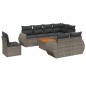 vidaXL Set Divano da Giardino 9 pz con Cuscini Grigio in Polyrattan vidaXL Set Divano da Giardino 9 pz con Cuscini Grigio in Polyrattan
