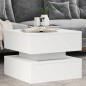 vidaXL Tavolino da Salotto con Luci LED Bianco 50x50x40 cm