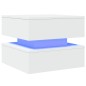 vidaXL Tavolino da Salotto con Luci LED Bianco 50x50x40 cm