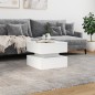 vidaXL Tavolino da Salotto con Luci LED Bianco 50x50x40 cm