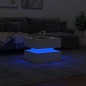 vidaXL Tavolino da Salotto con Luci LED Bianco 50x50x40 cm