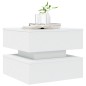 vidaXL Tavolino da Salotto con Luci LED Bianco 50x50x40 cm