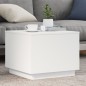 vidaXL Tavolino da Salotto con Luci LED Bianco 50x50x40 cm vidaXL Tavolino da Salotto con Luci LED Bianco 50x50x40 cm