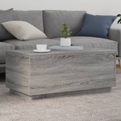 vidaXL Tavolino da Soggiorno con Luci LED Grigio Sonoma 90x50x40 cm