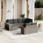vidaXL Set Divano da Giardino 10 pz con Cuscini Grigio in Polyrattan vidaXL Set Divano da Giardino 10 pz con Cuscini Grigio in Polyrattan