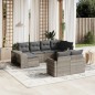 vidaXL Set Divano Giardino 10 pz con Cuscini Grigio Chiaro Polyrattan vidaXL Set Divano Giardino 10 pz con Cuscini Grigio Chiaro Polyrattan