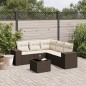 vidaXL Set Divano da Giardino 6 pz con Cuscini Marrone in Polyrattan