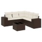 vidaXL Set Divano da Giardino 6 pz con Cuscini Marrone in Polyrattan