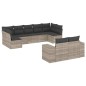 vidaXL Set Divano da Giardino 9pz con Cuscini Grigio Chiaro Polyrattan vidaXL Set Divano da Giardino 9pz con Cuscini Grigio Chiaro Polyrattan