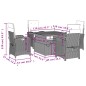 vidaXL Set da Pranzo da Giardino 5 pz con Cuscini in Polyrattan Grigio vidaXL Set da Pranzo da Giardino 5 pz con Cuscini in Polyrattan Grigio