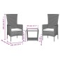 vidaXL Set da Pranzo da Giardino 3 pz con Cuscini Beige in Polyrattan vidaXL Set da Pranzo da Giardino 3 pz con Cuscini Beige in Polyrattan