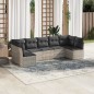 vidaXL Set Divani da Giardino 7pz con Cuscini Grigio Chiaro Polyrattan vidaXL Set Divani da Giardino 7pz con Cuscini Grigio Chiaro Polyrattan