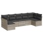 vidaXL Set Divani da Giardino 7pz con Cuscini Grigio Chiaro Polyrattan vidaXL Set Divani da Giardino 7pz con Cuscini Grigio Chiaro Polyrattan