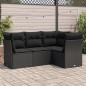 vidaXL Set Divani da Giardino 4 pz con Cuscini Nero in Polyrattan vidaXL Set Divani da Giardino 4 pz con Cuscini Nero in Polyrattan