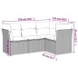 vidaXL Set Divani da Giardino 4 pz con Cuscini Nero in Polyrattan vidaXL Set Divani da Giardino 4 pz con Cuscini Nero in Polyrattan