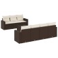 vidaXL Set Divani da Giardino 8 pz con Cuscini Marrone in Polyrattan vidaXL Set Divani da Giardino 8 pz con Cuscini Marrone in Polyrattan
