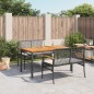 vidaXL Set da Pranzo da Giardino 3 pz con Cuscini Nero in Polyrattan vidaXL Set da Pranzo da Giardino 3 pz con Cuscini Nero in Polyrattan
