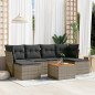 vidaXL Set Divani da Giardino 7 pz con Cuscini Grigio in Polyrattan vidaXL Set Divani da Giardino 7 pz con Cuscini Grigio in Polyrattan