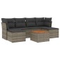 vidaXL Set Divani da Giardino 7 pz con Cuscini Grigio in Polyrattan vidaXL Set Divani da Giardino 7 pz con Cuscini Grigio in Polyrattan