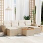 vidaXL Set Divani da Giardino 7 pz con Cuscini Beige in Polyrattan vidaXL Set Divani da Giardino 7 pz con Cuscini Beige in Polyrattan