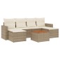 vidaXL Set Divani da Giardino 7 pz con Cuscini Beige in Polyrattan vidaXL Set Divani da Giardino 7 pz con Cuscini Beige in Polyrattan