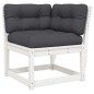 vidaXL Set Salotto Giardino 8pz con Cuscini Bianco Legno Massello Pino vidaXL Set Salotto Giardino 8pz con Cuscini Bianco Legno Massello Pino