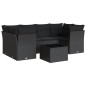 vidaXL Set Divani da Giardino con Cuscini 7pz Nero Polyrattan