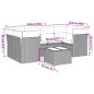 vidaXL Set Divani da Giardino con Cuscini 7pz Nero Polyrattan