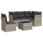 vidaXL Set Divano da Giardino 6pz con Cuscini Grigio Chiaro Polyrattan