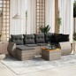 vidaXL Set Divani da Giardino 7 pz con Cuscini Grigio in Polyrattan vidaXL Set Divani da Giardino 7 pz con Cuscini Grigio in Polyrattan