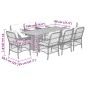 vidaXL Set da Pranzo da Giardino 9 pz con Cuscini Nero in Polyrattan vidaXL Set da Pranzo da Giardino 9 pz con Cuscini Nero in Polyrattan