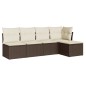 vidaXL Set Divano da Giardino 5 pz con Cuscini Marrone in Polyrattan vidaXL Set Divano da Giardino 5 pz con Cuscini Marrone in Polyrattan