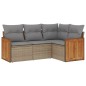 vidaXL Set Divano da Giardino 4 pz con Cuscini Beige in Polyrattan vidaXL Set Divano da Giardino 4 pz con Cuscini Beige in Polyrattan