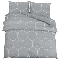 vidaXL Set Copripiumino Grigio 155x220 cm in Cotone